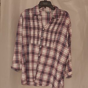 Plaid Button-Up Shirt